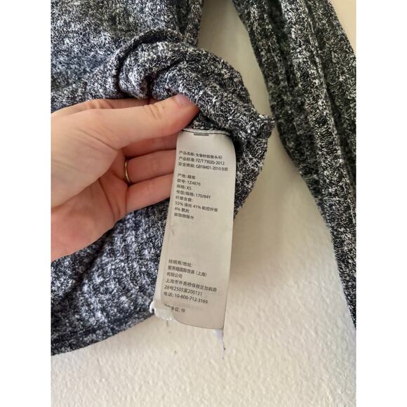 Abercrombie & Fitch Long Sleeve Crop Top Rib Knit Heather Gray Sweater Shirt - Picture 5 of 9